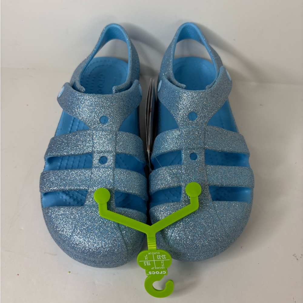 NWT CROCS kids Classic Fisherman Glitter Mist
Sparkly Blue Sandals size US J2 - Picture 2 of 10